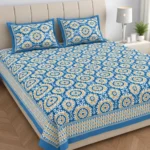 King Size Cotton Bedsheet with Traditional Paisley Floral Print