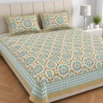 King Size Cotton Bedsheet with Traditional Paisley Floral Print - Image 2