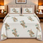 Reversible Double Bed Pure Cotton Dohar with Bird and Floral Branch Print