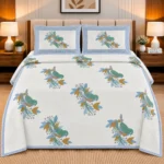 Reversible Double Bed Pure Cotton Dohar with Bird and Floral Branch Print - Image 2
