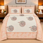 Reversible Double Bed Pure Cotton Dohar with Ornamental Peacock Floral Print - Image 2