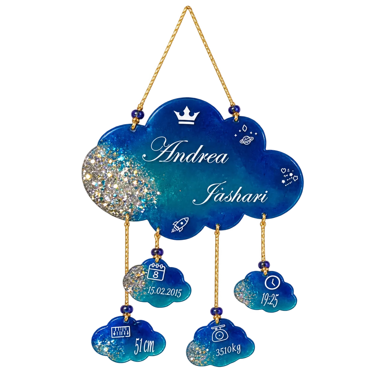 CRA0908301 Personalized Birth Cloud Wall Hanging - Image 1