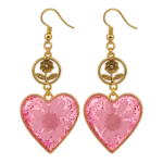 Resin Heart Flower Earrings