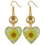 Resin Heart Flower Earrings - Image 2
