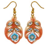 Handmade Resin Oval Floral Earrings