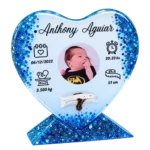 Personalised Heart Shape Resin Photo Keepsake