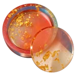 Gold Flake Resin Coaster Set of 4