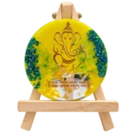 Handmade Resin Lord Ganesha Prayer Display with Wooden Stand